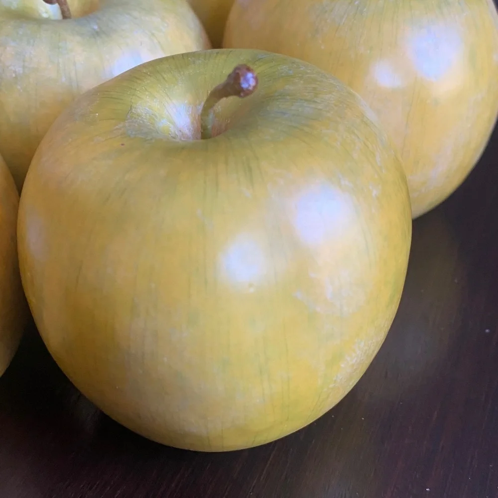 Set of 7 Faux Fruit-Apples. Green with Red. Realistic. - Picture 5 of 8